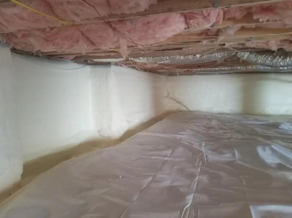 Crawl space encapsulation with closed-cell spray foam for Attic Insulation in Brookfield